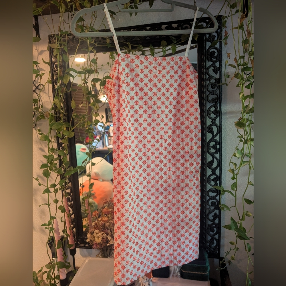 Floral Red and White Women's Skirt